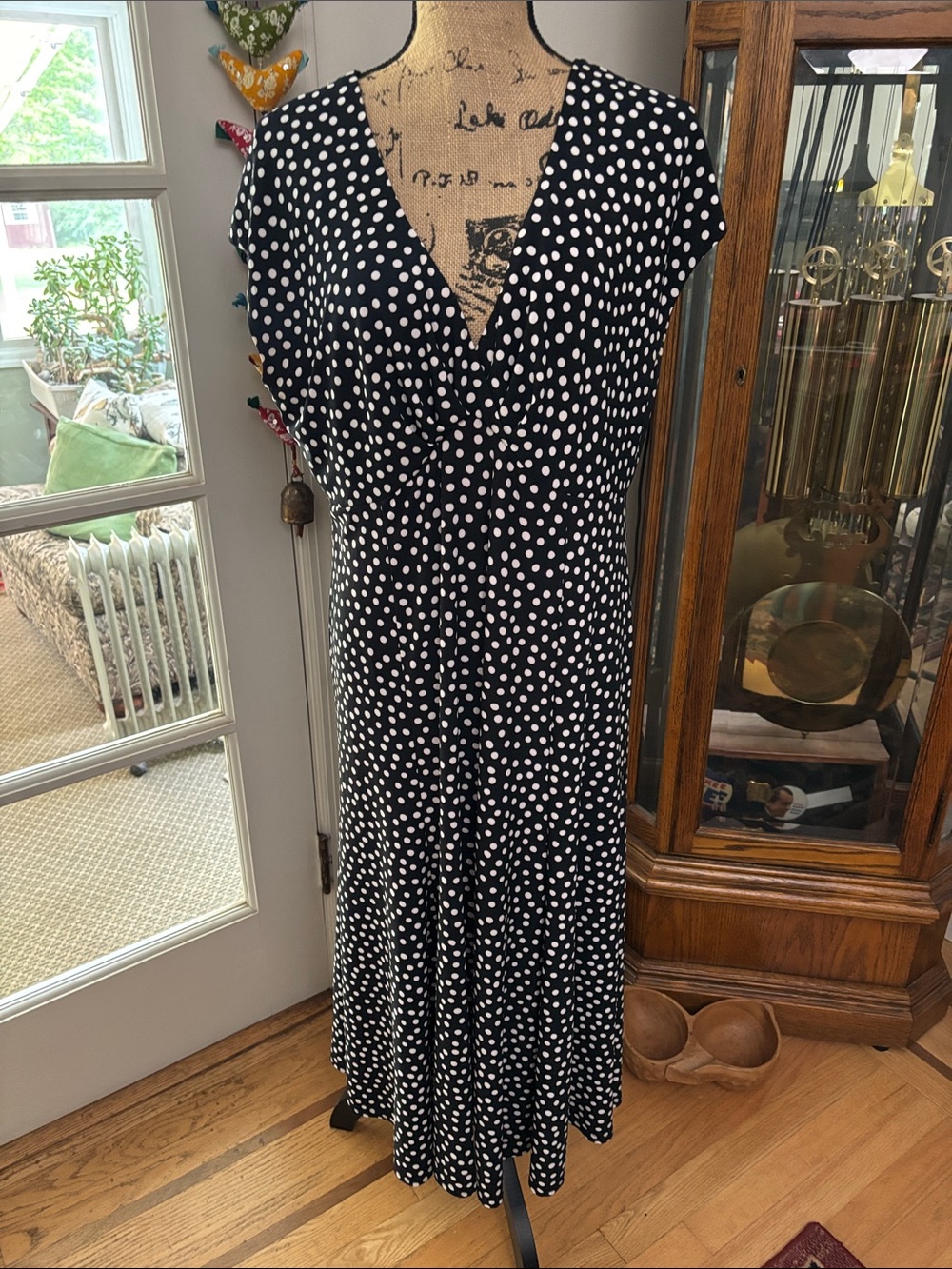 new directions Black and White Polka Dot Maxi Dress